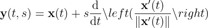 ′
-d- -x-(t)--
y (t,s) = x (t) + sdt∖lef t(∥x′(t)∥ ∖right)